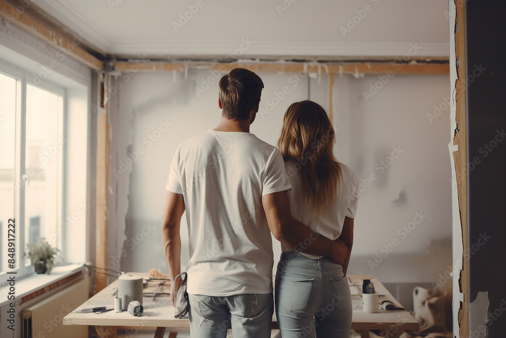 Generative AI creative picture Renovation interior of house Apartment before or after restoration and refurbishment Generative AI creative picture Renovation interior of house Apartment before or after restoration and refurbishment