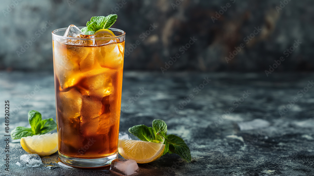 custom made wallpaper toronto digitalLong Island Iced tea cocktail in glass, refreshing alcohol drink