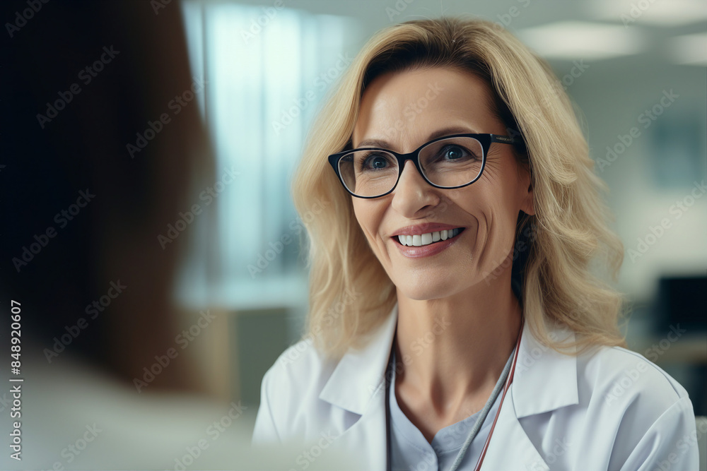 Generative AI Portrait of experienced doctor at hospital patient examination consultation medicare Generative AI Portrait of experienced doctor at hospital patient examination consultation medicare