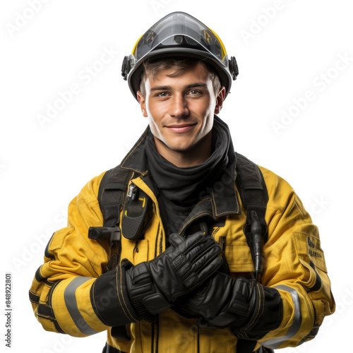 Smiling Man in Black and Yellow Jacket