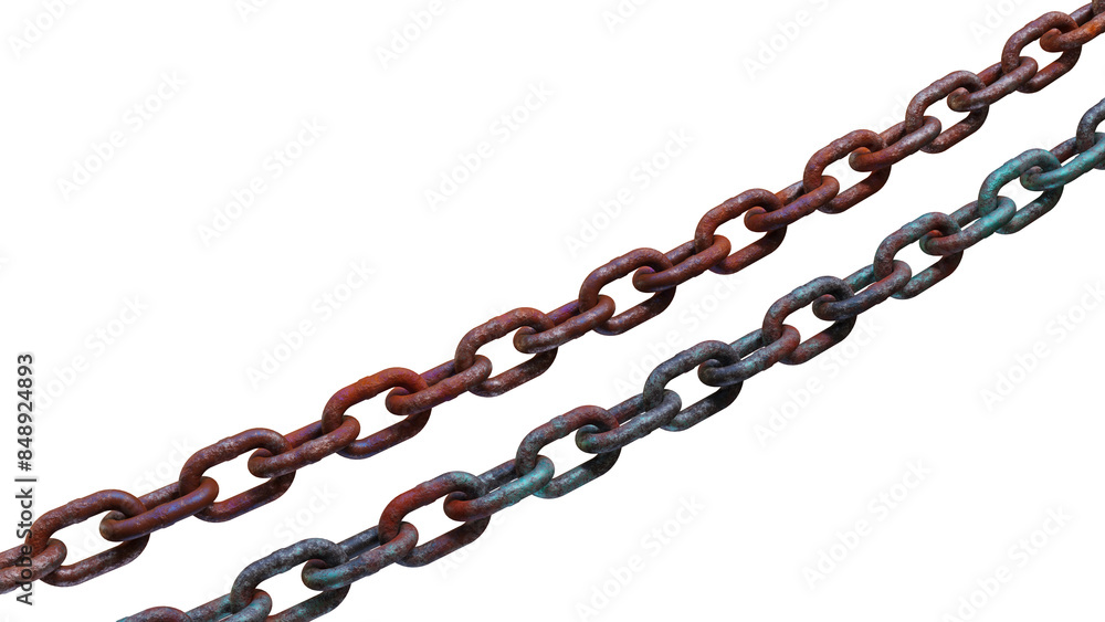 Obraz premium rusty metal chain 3D rendering