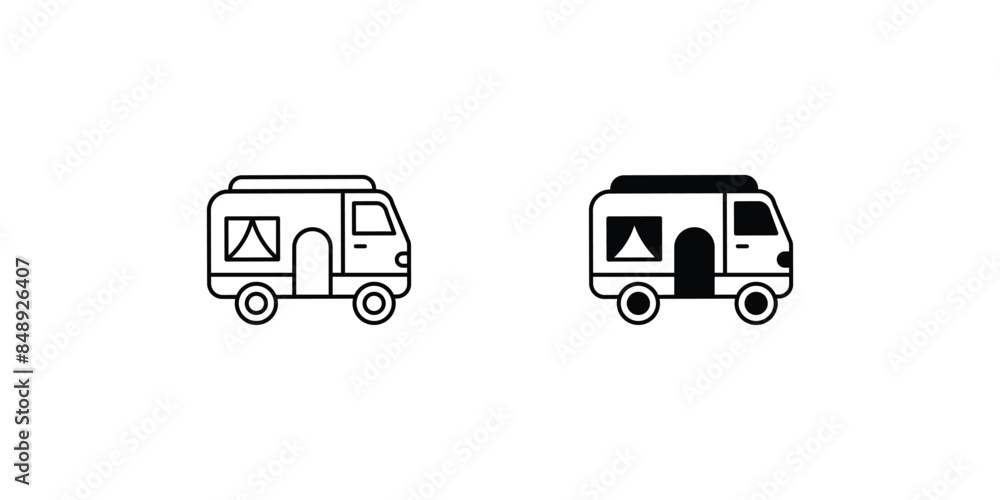 camper van icon with white background vector stock illustration camper van icon with white background vector stock illustration
