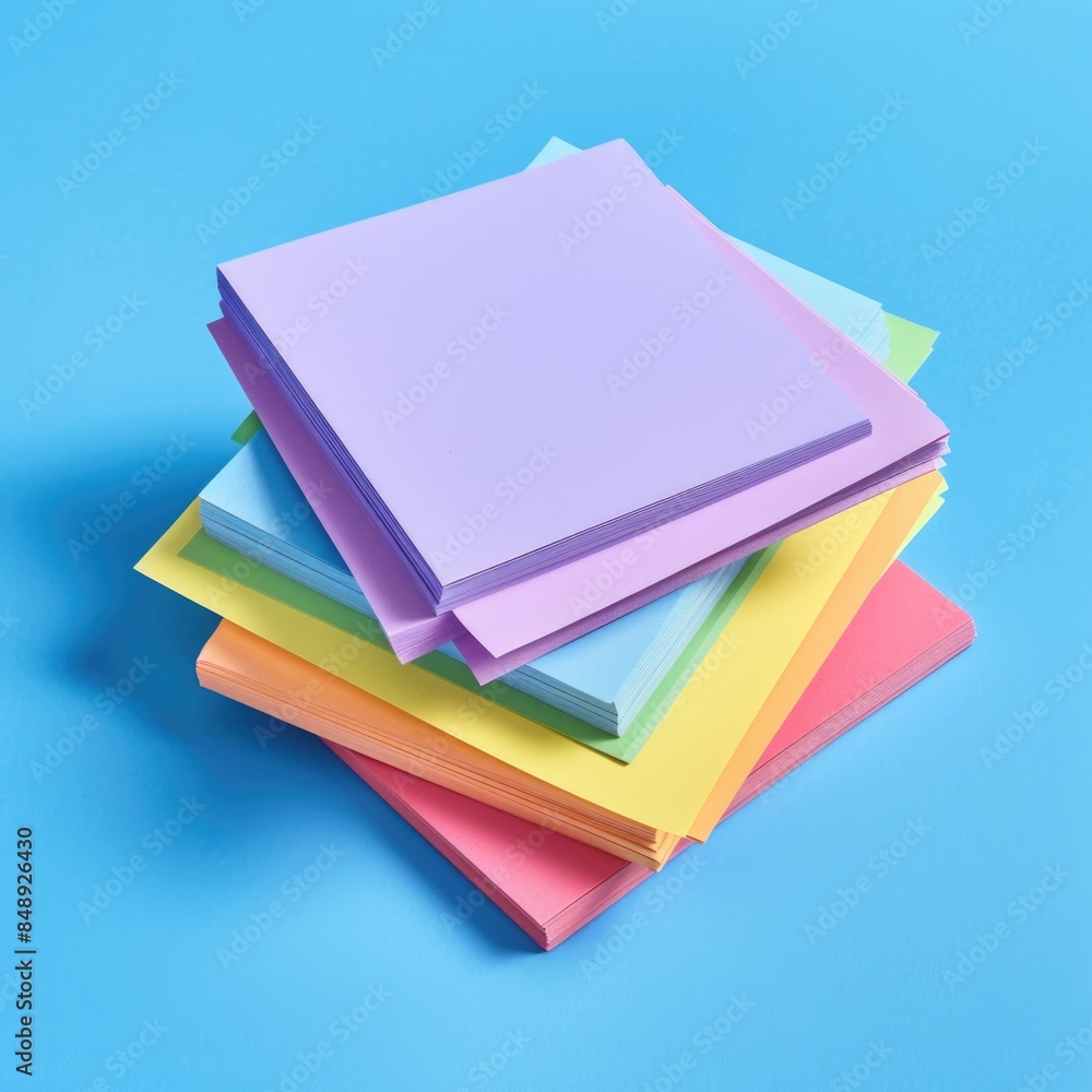 Notepad Sticky Note Pads in Multicolor. Blank Paper Notes with Copy Space Notepad Sticky Note Pads in Multicolor. Blank Paper Notes with Copy Space