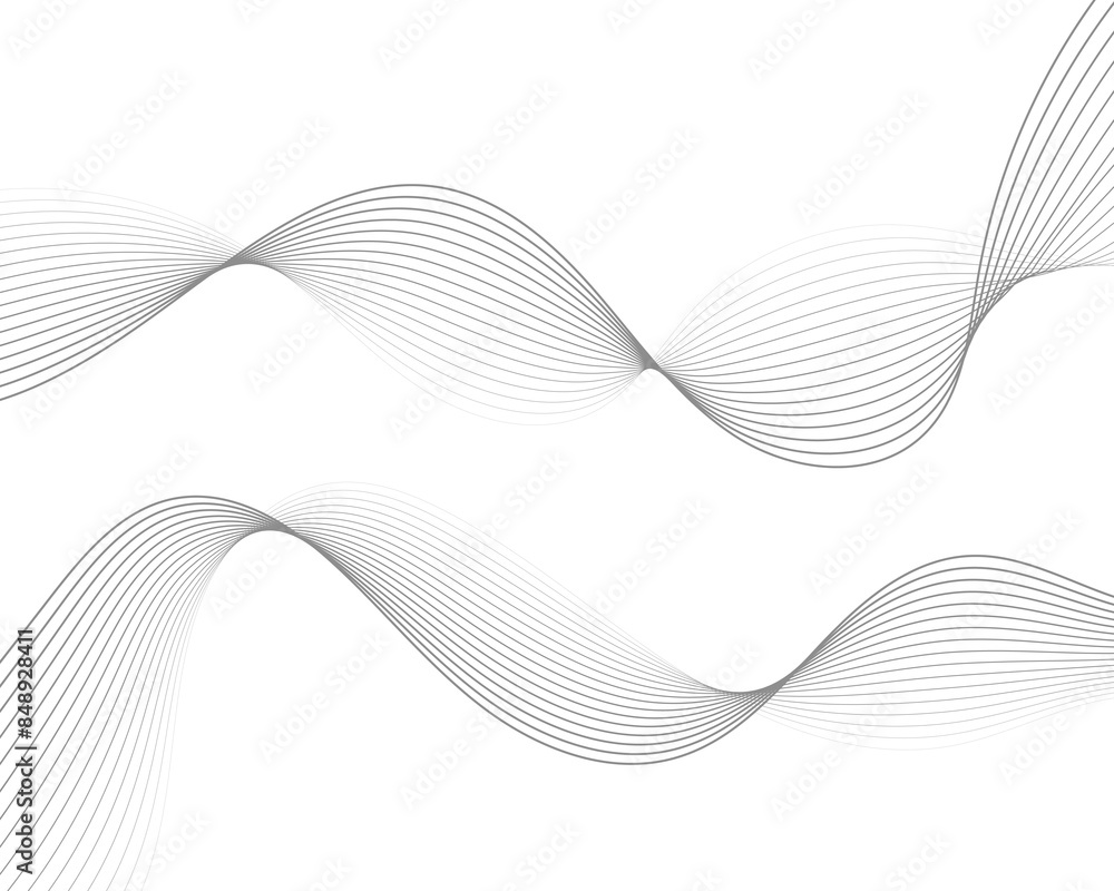 Vector abstract background with dynamic waves, lines and particles.	
