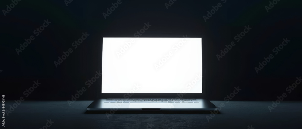 The brightly lit screen of a laptop starkly contrasts against a shadowy backdrop, evoking themes of isolation and technological reliance. The brightly lit screen of a laptop starkly contrasts against a shadowy backdrop, evoking themes of isolation and technological reliance.
