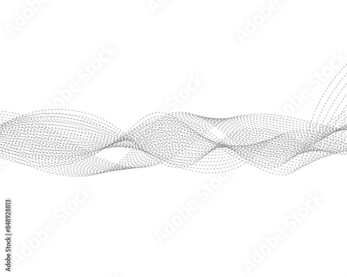 Vector abstract background with dynamic waves, lines and particles. 