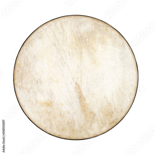 Foto The front of the drum skin or The surface of animal skin from which drum texture