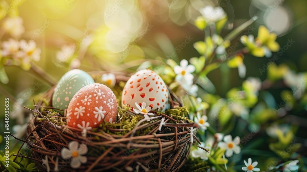 Easter Greeting Card with Eggs and Well Wishes in German Easter Greeting Card with Eggs and Well Wishes in German