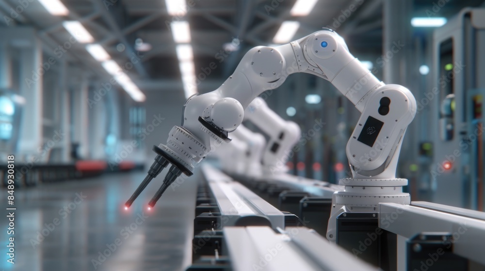 Advanced Robotic Arm in High-Tech Manufacturing Plant Advanced Robotic Arm in High-Tech Manufacturing Plant
