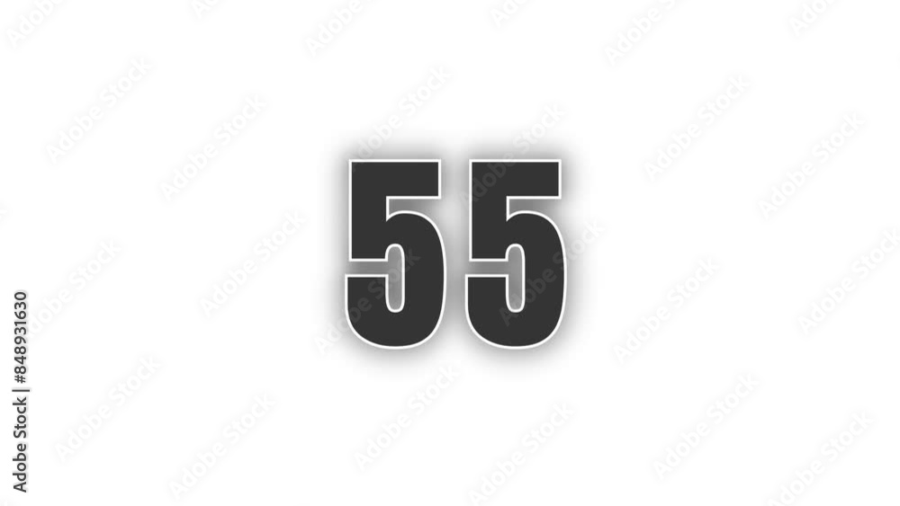 60 seconds (1 minute) matte black countdown with a subtle drop shadow on a white background. Chic and stylish sans serif bold font numbers with outline. 4K Motion Graphics. 60 seconds (1 minute) matte black countdown with a subtle drop shadow on a white background. Chic and stylish sans serif bold font numbers with outline. 4K Motion Graphics.