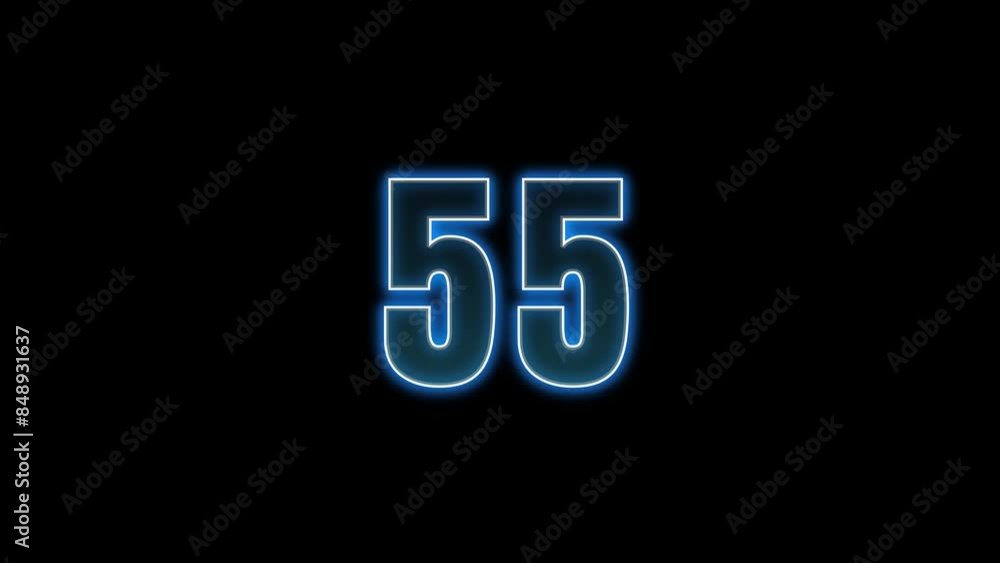 60 seconds (1 minute) countdown with a blue neon glow and outline on a black background. Neon sans serif bold with a heavy and strong atmosphere. 4K Motion Graphics. 60 seconds (1 minute) countdown with a blue neon glow and outline on a black background. Neon sans serif bold with a heavy and strong atmosphere. 4K Motion Graphics.