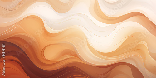 Coffee abstract background with waves in brown tones