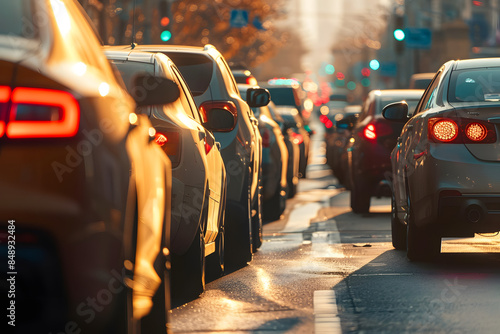 Wallpaper Mural Car traffic jam city rush hour Torontodigital.ca