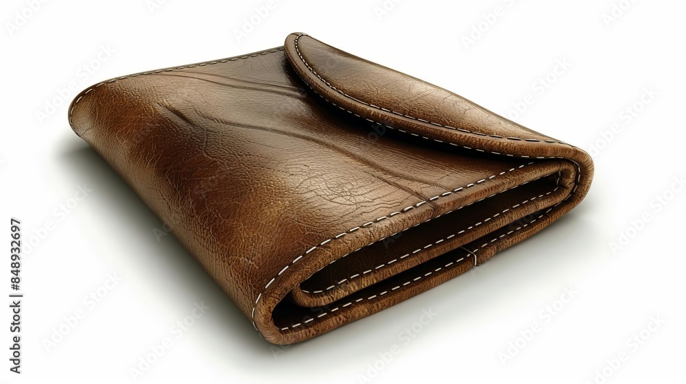 An empty wallet, symbol of financial struggle, realistic illustration muted tones, isolated on white background An empty wallet, symbol of financial struggle, realistic illustration muted tones, isolated on white background