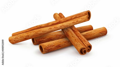 cinnamon stick clipart, spice element, realistic illustration, earthy brown, isolated on white background