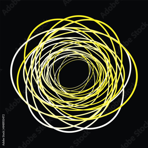 Abstract line from LED light on the black background.