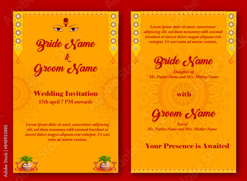 Indian wedding invitation template 