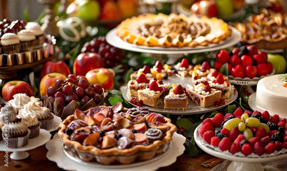 A table full of desserts and fruit, A table full of desserts and fruit, Generative AI A table full of desserts and fruit, A table full of desserts and fruit, Generative AI