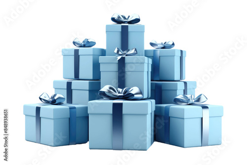 The Blue Symphony: A Cascade of Elegance on a Clear PNG or White Background.