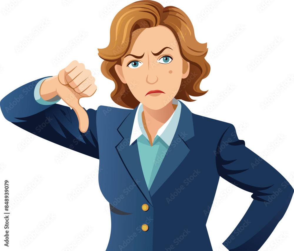 disappointed businesswoman giving thumbs down- disappointed businesswoman giving thumbs down-