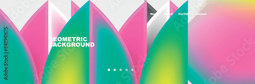 Colorful gradients with abstract geometric shapes. Vector Illustration For Wallpaper, Banner, Background, Card, Book Illustration, landing page