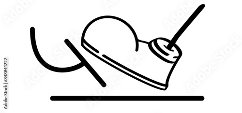 Gas pedal or Brake pedal. Break with foot icon. Cartoon Foot push clutch. Manual transmission car, foot pressing the brake and clutch pedal. Foot steps or footprint sign.
