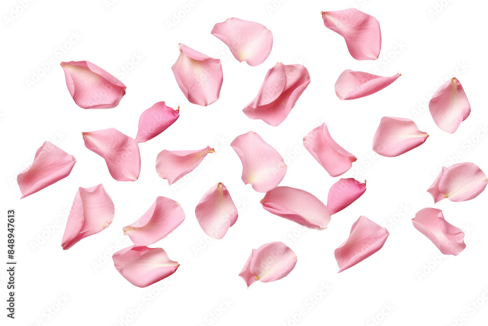 A Symphony of Pink Petals Dancing on a Blank Canvas on a Clear PNG or White Background. A Symphony of Pink Petals Dancing on a Blank Canvas on a Clear PNG or White Background.