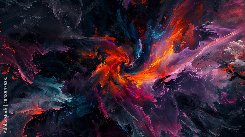 Fototapeta premium dynamic chaos of bright colors in abstract art