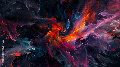 dynamic chaos of bright colors in abstract art