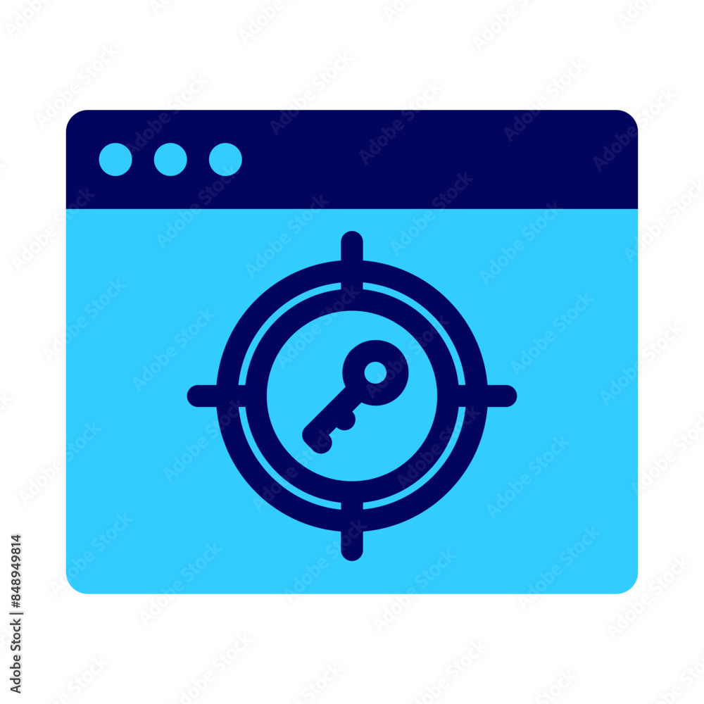 target keyword in SEO icon flat style with blue color target keyword in SEO icon flat style with blue color