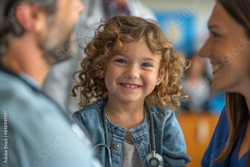Young Boy Receiving Medical Care During Pediatric Checkup