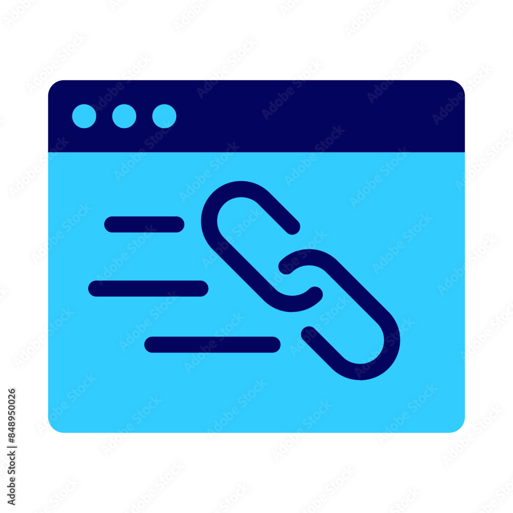 link building in SEO icon flat style with blue color link building in SEO icon flat style with blue color