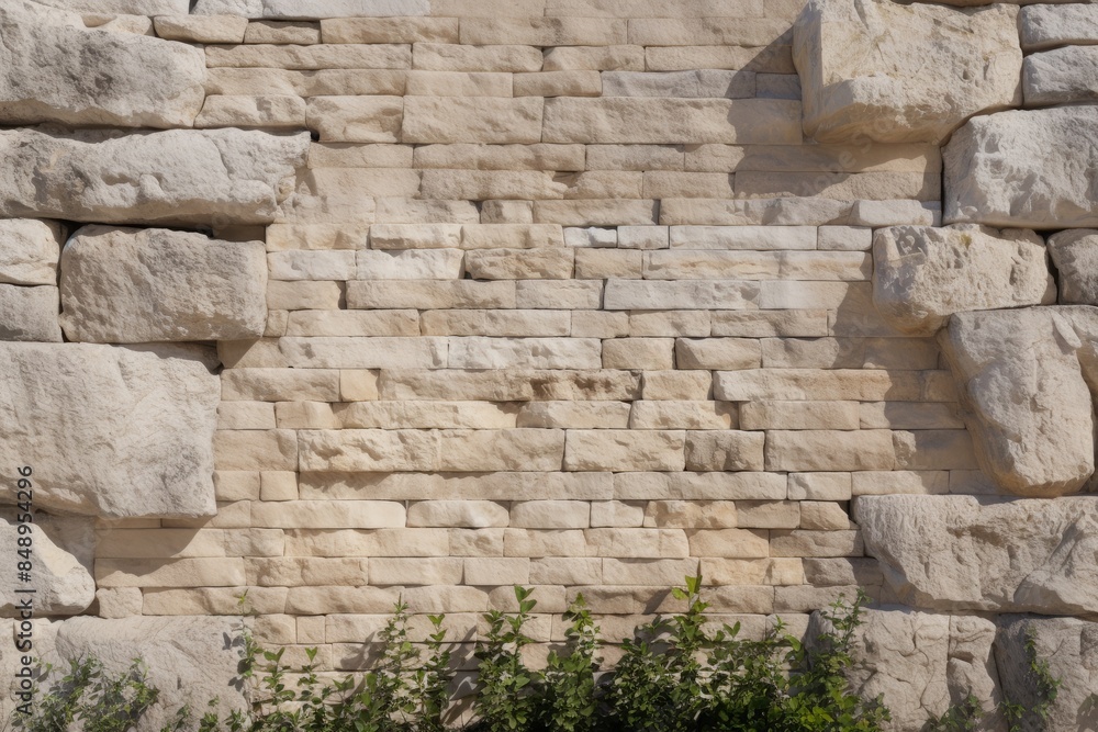 Close-up of the white limestone of the in France Close-up of the white limestone of the in France