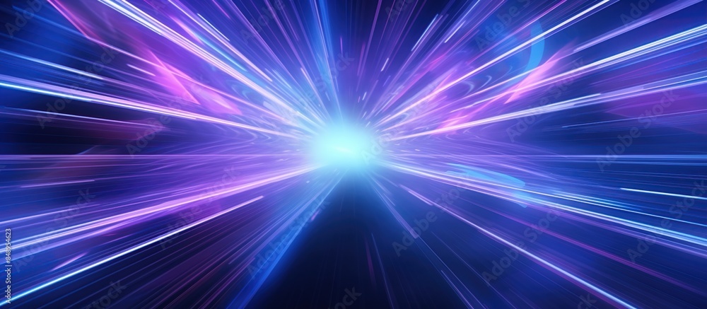 Naklejka premium Light rays of neon line lights in dynamic motion, shining mesmerizingly with hypnotizing light. Fantastic luminescence 3d rendering