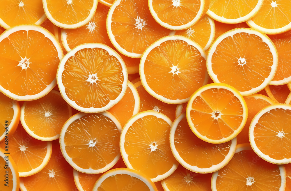 Bright orange fruit slices background, summer vibe Bright orange fruit slices background, summer vibe