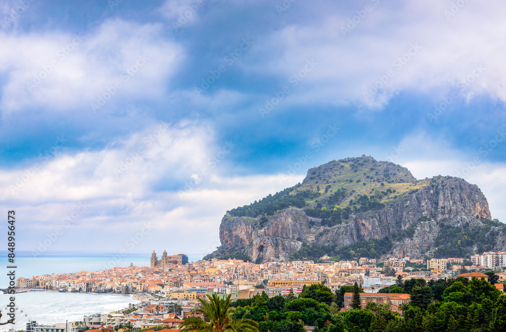 Fototapeta premium Panoramic view of Cefalù, province of Palermo, Sicily, Italy