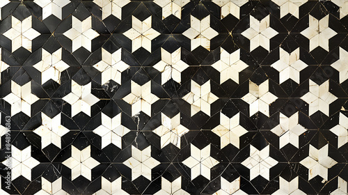 The texture is distinguished by an elegant pattern, creating a symmetrical and harmonious arrangement. Geometric shapes give the composition a sophisticated character.