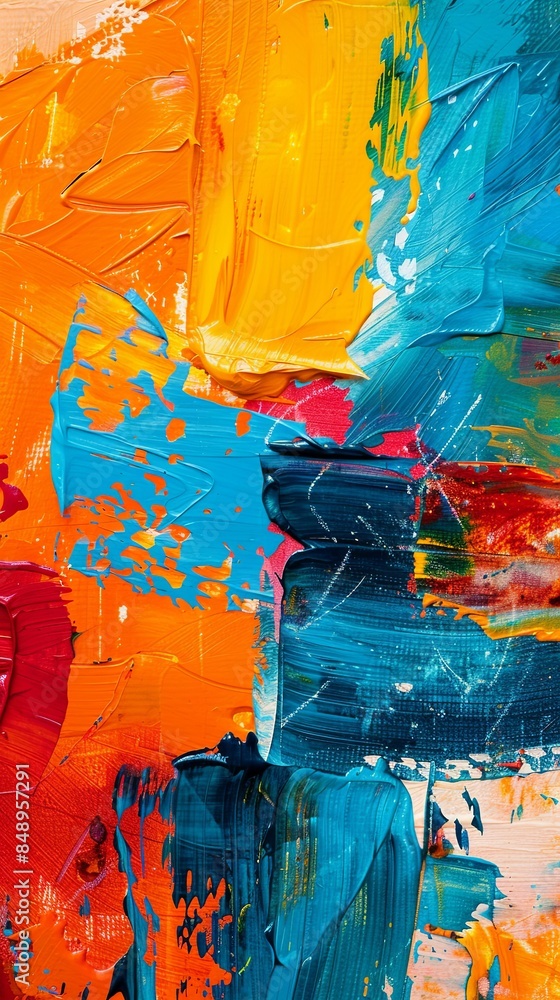 Naklejka premium Vibrant Canvas of Abstract Color Explosions