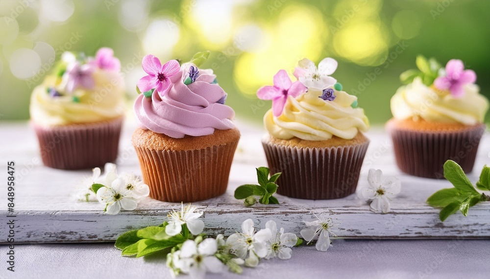 Spring themed cupcake for birthday or anniversary celebrations Spring themed cupcake for birthday or anniversary celebrations