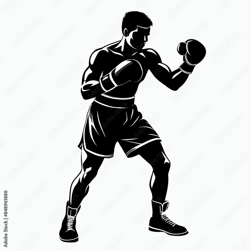 silhouette of a boxer