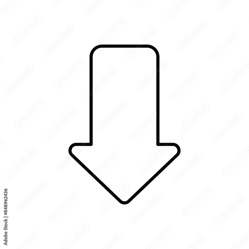 Arrow Down icon design with white background stock illustration Arrow Down icon design with white background stock illustration