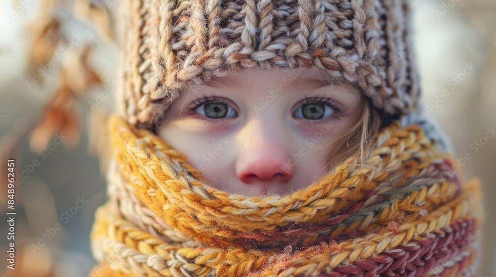 Child Wearing Scarf in Winter Child Wearing Scarf in Winter