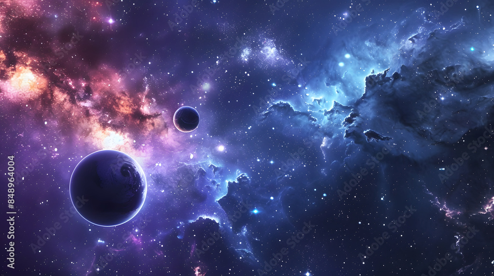 Beautiful colorful image of galaxy, nebula, stars and space. AI Generated Beautiful colorful image of galaxy, nebula, stars and space. AI Generated
