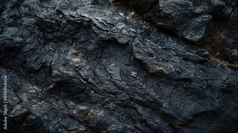 A detailed close-up of a charred rock surface, highlighting its rugged texture and dark, layered appearance. A detailed close-up of a charred rock surface, highlighting its rugged texture and dark, layered appearance.