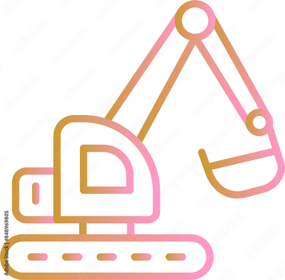 Fototapeta premium Excavator Vector Icon