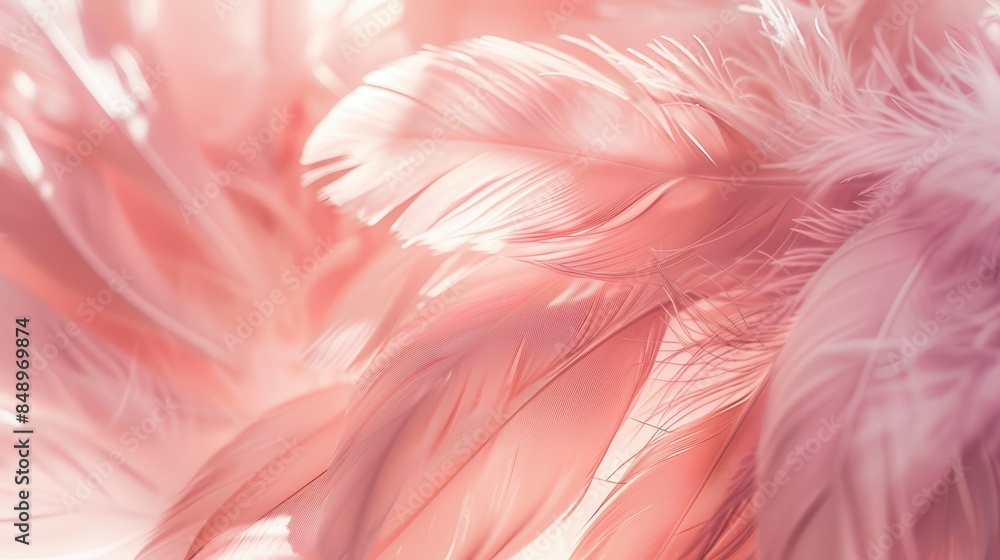 A close up of a feather with a pink hue. The feather is intricate and detailed, with a soft and delicate appearance. The pink color of the feather adds a sense of elegance and grace to the image A close up of a feather with a pink hue. The feather is intricate and detailed, with a soft and delicate appearance. The pink color of the feather adds a sense of elegance and grace to the image