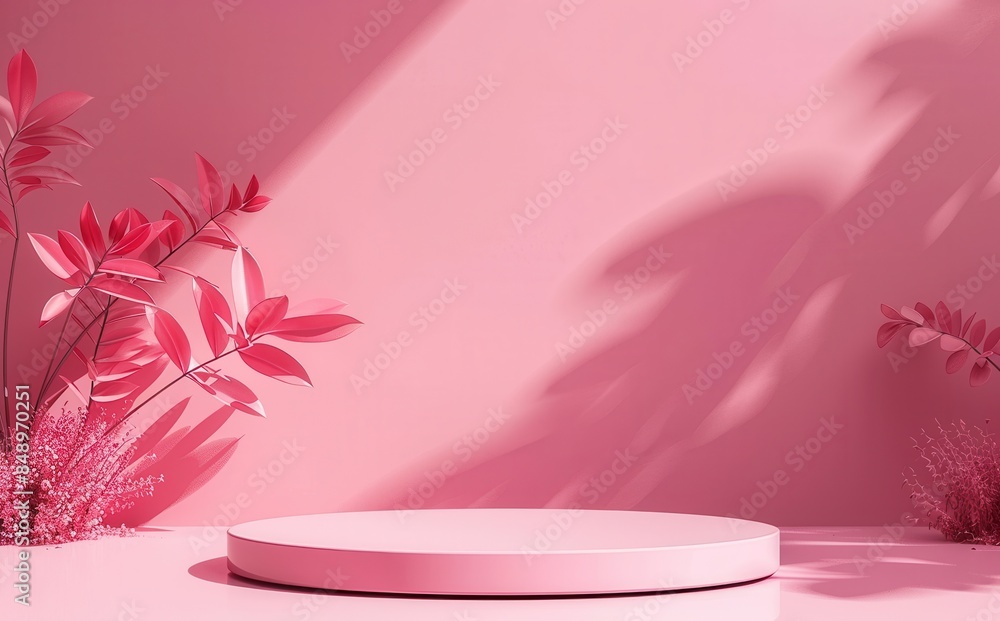 A pink background with a shadow of a tree on it A pink background with a shadow of a tree on it