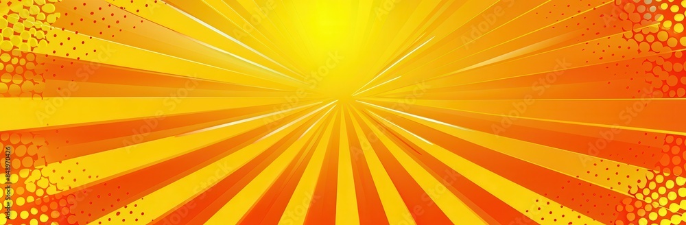 A bright orange background with a yellow sun in the center. The sun is surrounded by a series of orange lines, creating a sense of energy and excitement. Scene is cheerful and uplifting A bright orange background with a yellow sun in the center. The sun is surrounded by a series of orange lines, creating a sense of energy and excitement. Scene is cheerful and uplifting
