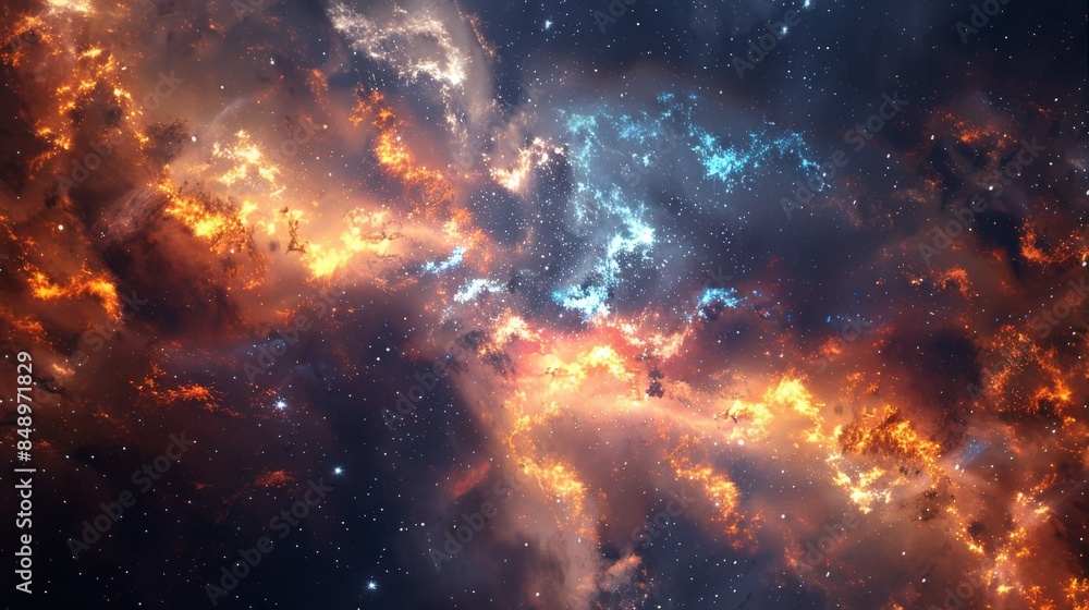 An universe with blue and orange light An universe with blue and orange light