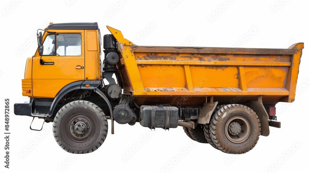  horizontal dump truck isolated on white background